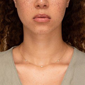 Mejuri Gold and Sapphire Satellite Necklace NWT